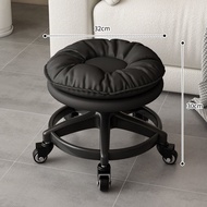 Swivel stool with casters, low stool with wheels, chair with backrest, shoe changing stool, swivel b