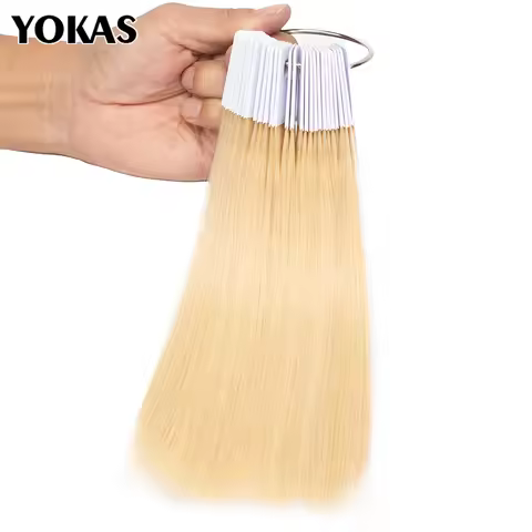 YOKAS Human Hair Color Rings Dye Chart for Hair Extension Colored Strands for Hair Hairdresser 30pcs