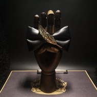 黑色皮革金色復古羽毛領結婚禮個性佩戴蝴蝶結