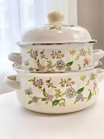 Enameled Crock Pot Baby Supplement Bowl Cooking Noodle Boiling Water Soup Pot Kitchen Cookware