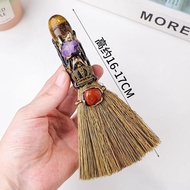 COD [Mini Broom] Witch Magic Broom Witch Props Witch Room Decoration Crystal Rough Stone Dust Broom