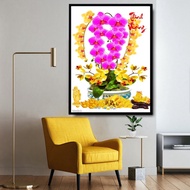 PROSPERITY ORCHID PAINTING 40*80, MODERN HIGH QUALITY Glossy UV PRINTED WOODEN PAINTING