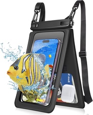 ZUZG Waterproof Phone Bag 2 Pockets Large Univeral Wateterproof Phone Pouch Holder with Adjustable C