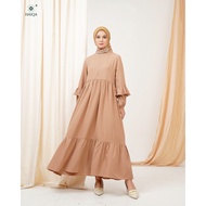 Nomi Dress Hadara by Haiqa - Latest Plain Muslim Women's Gamis - Dress
