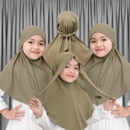 Jilbab Anak Bergo Tali Malay Jersey -hijab anak bandana