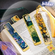 HILDAR Metal Bookmark, Hollow Metal Reading Book Clip, High Quality Sunflower Lotus Oil Painting Boo