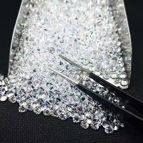 Wholesale 10pcs To 1000pcs Pack AAAAA 0.9mm To 8mm Size Bulk White Zircon Stones Round Cut Zirconia 