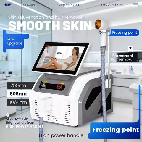 Professional 3 Wavelength 755/808/1064nm Freezing Point Laser Hair Removal Machine Permanent Painles