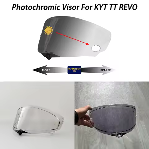 Motorcycle Photochromic Shield Visor Lenses For KYT TT Revo Helmet Visor Replacement Face Parts