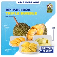【FROZEN TRIPLE MIX BUNDLE】[KLANG VALLEY KL DURIAN DELIVERY] FROZEN MUSANGKING & D24 & RED PRAWN 老树猫山