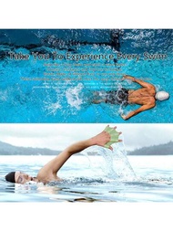 1雙矽膠游泳手套鰭,青蛙類型裝有鰭的手套,水中訓練增加水阻力健身板有氧游泳訓練裝備適用於男女兒童
