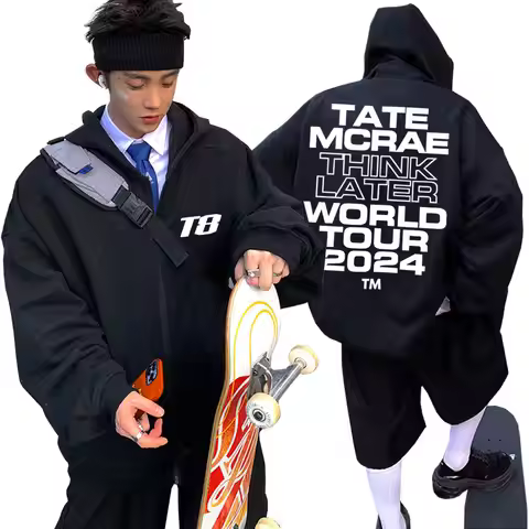 It's Ok I'm Ok Tate Mcrae Zipper Hoodie T8 Think Later World Tour 2024 Zip Up Hoodies Men Women Fash