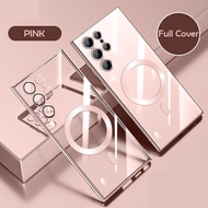 Topewon Luxury Plating Shockproof For Samsung S25 S24 S23 S22 Ultra S21 Plus Transparent Lens Glass 