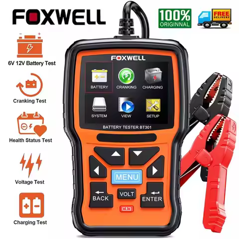 FOXWELL BT301 Car Battery Tester 6V 12V for AGM GEL EFB Regular Flooded Digital Battery Analyzer Dia