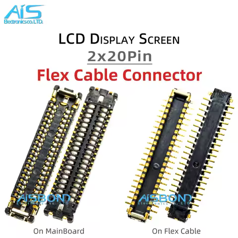 10Pcs/Lot 2*20Pin 40Pin FPC On LCD Display Screen Flex Cable Connector Clip Plug For Samsung Galaxy 