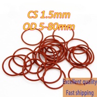 O-Ring VQM Silicone Gasket Round Gasket Red Sealing Ring O-Ring OD5-80mm * CS1.5mm