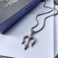 European American Retro Aquaman Trident Pendant Necklace Male Hip Hop Domineering Poseidon Sweatshir
