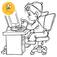 Computer Coloring Pages - Set of 20 A4 A5 Coloring Pages for Wax and Pencil Coloring Pages - COLORIN