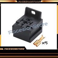 4/5 Pin Relay Socket Connector Mounting Bracket Auto Vehicle Relay Socket Holder Tapak Relay With Pi