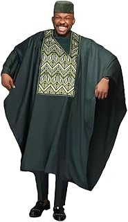 HD African Mens Apparel Agbada Clothing Embroidery Dashiki Shirts and Pants Outfits 3 Pieces