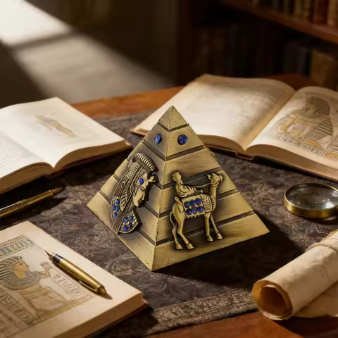 Vintage Metal Egyptian Pyramids Building Model Egypt Pyramid Figurine Pyramid Statue Architecture St