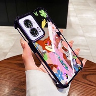 VRQR Cover for Motorola Moto G75 G85 Edge 50 60 Fusion 5G Edge 60S 60 5G Fox Rabbit Clear Shockproof