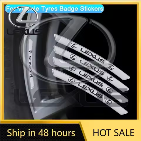 4Pcs Car Wheel Hub Rim Badge Stickers Decals Decoration For Lexus F SPORT LBX NX RX 350h 450h ES UX 