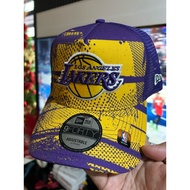 LJSCAPGAMING ONLINE SHOP NEWERA 9FORTY A-FRAME TRUCKER NBA LOS ANGELES LAKERS(TIP-OFF)PURPLE/YELLOW