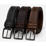 LK540 Belt Width 4 Cm. Black Square Head Classic Design Easy To Match Every Look