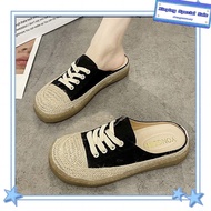 Minority half drag canvas shoes women s summer outerwear net red fashion sandals thick bottom fisher