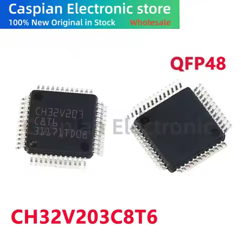 5-100/PCS New Original CH32V203C8T6 CH32V203 C8T6 LQFP48 Single chip microcomputer In Stock