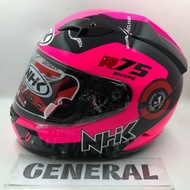 Helm Full Face Fullface NHK GP 1000 GP1000 R75 Pink Fluorecent Black