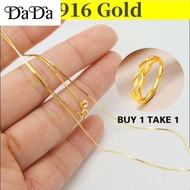 emas bangkok cop 916 original malaysia necklace ladies-3 beads transfer chain to bring good luck for