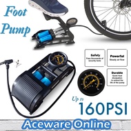 Buster Barometer Multifunctional Portable Foldable Foot Air Pump Tyre Double Cylinders Heavy Duty Pump Bicycle Car Ball