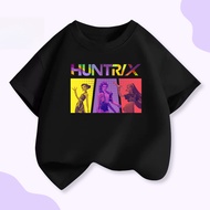 【220G 100%Cotton T-shirt】 NELLY Kids Kpop Demon Hunters Cartoon Characters Printed Short Sleeve Summ