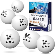 Villkin Table Tennis Balls 3 Stars 40+ 24 Pieces - Durable Ping Pong Balls - Table Tennis Balls for