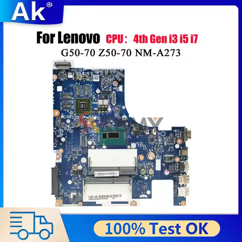 NM-A273 For Lenovo Ideapad G50-70 Z50-70 with i3 i5 i7 CPU GT820M 840M 2GB 4GB GPU Laptop Motherboar