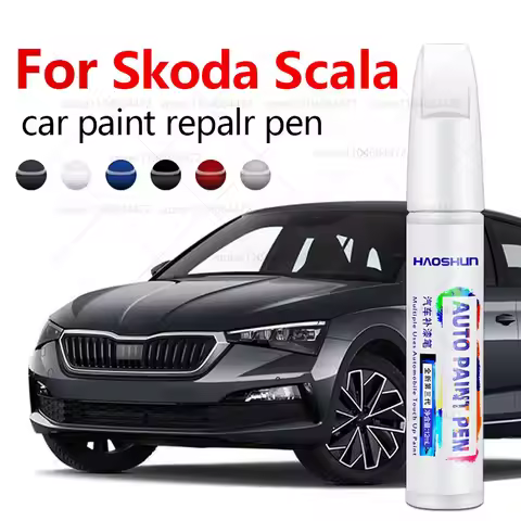 Car Paint Repair Pen For 2018-2025 Skoda Scala Paint Scratch Repair Accessories Silver 8E White 9P 2