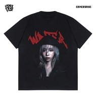 Ebnerwise Tshirt Kpop Aespa Winter Armageddon Face Men's Black T-Shirt Wanita