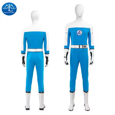 Movie Fantastic Cosplay The Fantastic Four First Steps Human Torch Costume Tight Jumpsuit Halloween 