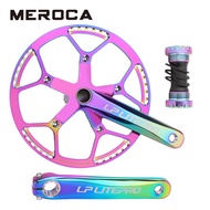 MEROCA Folding Bike Crank 130Bcd 45T 47T 53T 56T 58T Colorful Litepro Crankset 170MM Foldable Bicycle Crank Arm