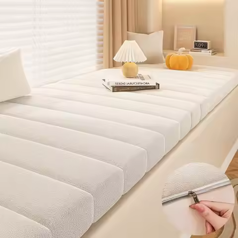 Custom Bench Cushions Teddy velvet Bay Window Waterproof Chair Seat Long Mattress Padding Seat Pad D