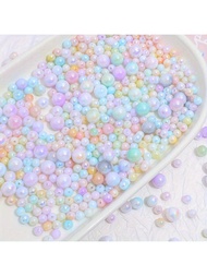 100/50/25ชิ้น เม็ดสีต่างๆ 6-10มม. อะคริลิคสองสีลักษณะเหมือนเงือก สำหรับการทำเครื่องประดับ DIY PMMA, 