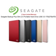 Seagate 1TB / 2TB Backup Plus Slim Aluminium Portable External Hard Disk Drive