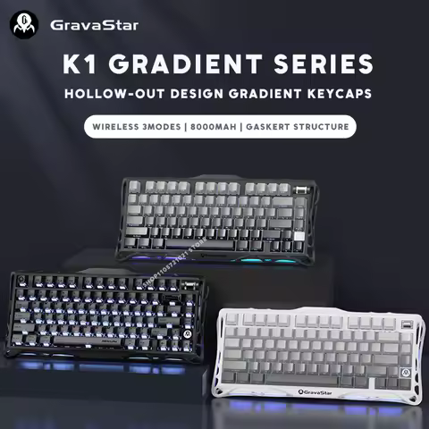 Gravastar Mercury K1 Gradient Series CNC Aluminum Wireless Gaming Mechanical Keyboard 75% Bluetooth 
