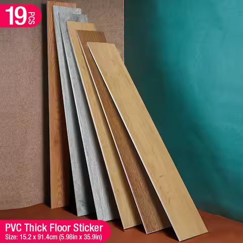 8.8feet 19pcs 91x15cm 3D self-adhesive floor sticker Thicken Wood Grain Floor Wallpaper 3d Wall Stic