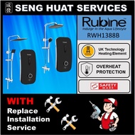 🛠️🛠️ FREE INSTALLATION 🛠️🛠️ Rubine RWH-1388B INSTANT WATER HEATER WITH CLASSICLA CHROME RAIN SHOWER SET