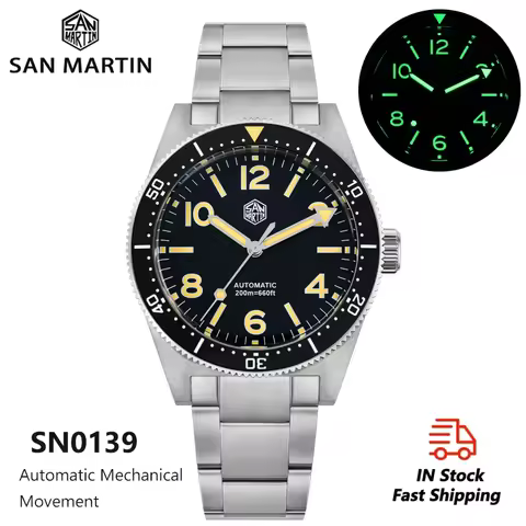 San Martin SN0139 Dive Watch NH35 NH38 Automatic Mechanical Movement Sapphire Crystal Waterproof Lim