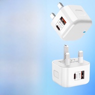 UK Standard 40W Fast Charger Type-C PD Multi-port USB Plug Mini Charging Head for Apple Charger Fold