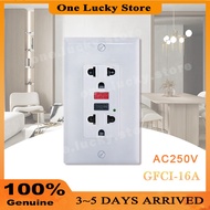 2-Gang GFCI Duplex Universal Outlet With Ground 20A 250V Outlet Safety Wall Outlet